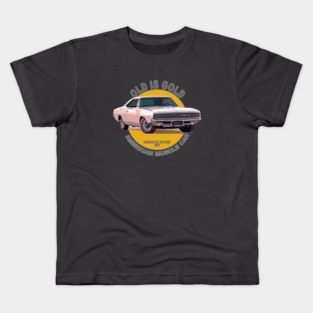 Charger RT 426 Hemi American Muscle Car 60s 70s Old is Gold Kids T-Shirt by Jose Luiz Filho